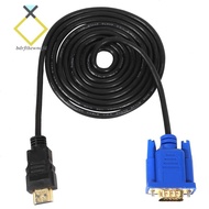 【bdrftbzwnqfd】HDTV HDMI Gold Male To VGA HD-15 Male 15Pin Adapter Cable 6FT 1.8M 1080P