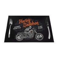 Harley Davidsons Custom Table Placemats PVC Woven Art Washable Table Placemats for Party Buffet Dinner Decorations