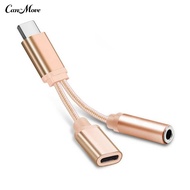 2 in 1 Type-c to 35mm Earphone Audio Jack Charging Cable Converter Adapter