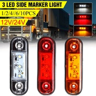 12V/24V 3 LED Side Marker Indicator Light Trailer Truck Car Lorry Waterproof