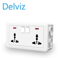 Delviz(international brand)(UK/EU/US socket) universal wall power socket 13A with switch control 3-h