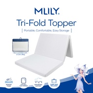 MLILY Air Feel Foldable Mattress Tri-Fold Cooling Gel Memory Foam Topper