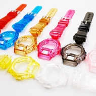 Band and Case for Casio G-SHOCK DW-6900 DW-6600 DW-6930 DW-3230 Transparent Silicone Watch Strap for