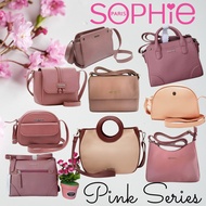 NEW Tas Wanita Warna Merah Muda Pink Series Selempang Jinjing Bahu Sophie Martin Paris Delion Liana 