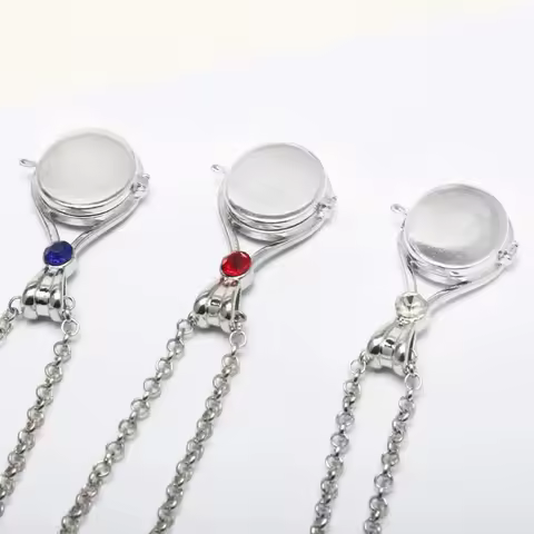 For Women Girls Mermaid Locket Necklace Silver Stainless Steel H2O Medallion Mermaid Pendant Jewelle