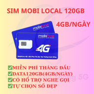 FREESHIP - CHƯA KÍCH HOẠT  Sim 4G mobi local 120GB miễn phí tháng đầu sim chưa kích hoạt