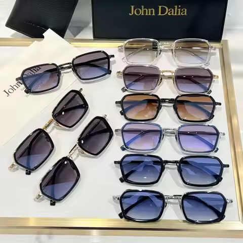 Top Quality For JOHN DALIA JD Paul Classic Alloy Frame Sunglasses Polarized Vintage Fashion Eyewear 