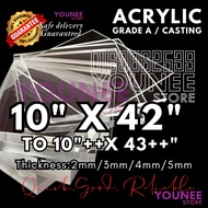 10 x 42 to 10 x 43++ inches acrylic sheet with 2mm, 3mm 4mm and 5mm / transparent akrilik