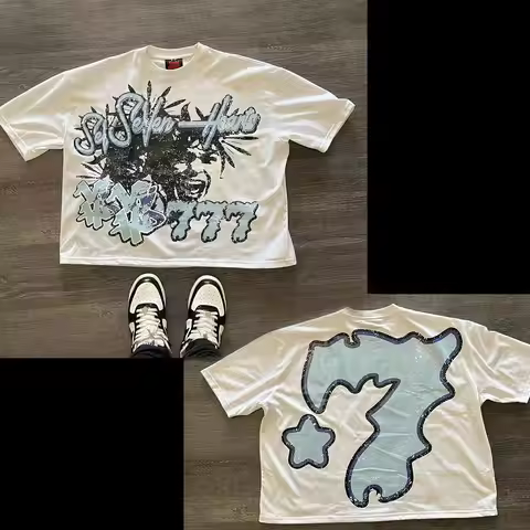 Streetwear American 777 Graphic T Shirts Print Oversize Gothic Smart Casual Harajuku Y2k Top Goth Me