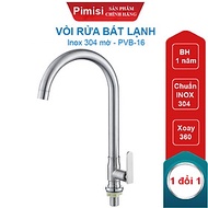 Vòi rửa bát inox 304 Pimisi gắn chậu rửa bát 1 đường nước lạnh đơn cho mọi loại chậu rửa chén phổ bi