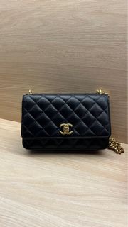 Chanel 24P Heart Chain Wallet On Chain 心型調節扣 金球 WOC