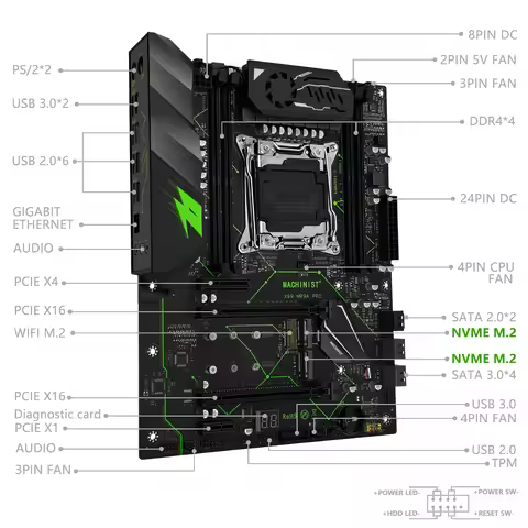 MACHINIST X99 MR9A PRO new new Motherboard Kit Set LGA 2011-3 Xeon E5 2680 V4 CPU processor DDR4 2X8