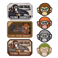 Angry Grumpy Monkey Cute Animal Tactical Fashion Embroidery Morale Patch Self Adhesive Hook and Loop