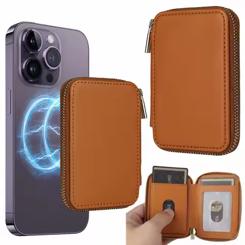 Magnetic Zipper Wallet Card Holder Case for Magsafe IPhone 14 13 15 16 12 11 Pro Max Plus I Phone 16