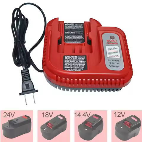 US/EU/UK/AU Plug Battery Charger BDFC240 Suitable for Black & Decker Multi-Volt 9.6V-24V NICD/NIMH N