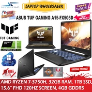 ASUS TUF GAMING 15-FX505DV (RYZEN 7-3RD GEN, 32GB RAM, 1TB SSD, 15.6" FHD 120HZ SCREEN, 4GB GRAPHIC 
