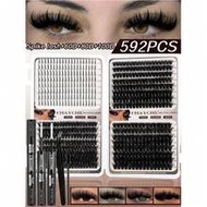 1 Box / 2 Boxes 592 Strips. Eyebrow Set, Single Strand Style, D/DD Curvature 0.35 - 0.63 Inches Effe