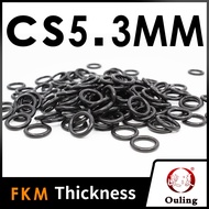 Ouling CS5.3mm Black FKM ID25-112mm Fluororubber FPM O-Ring washer Sealing Ring