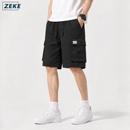 ZEKE B0032 Men Cargo Shorts Seluar Kargo Seluar Cargo Short Pants Working Summer Half Pant with Back