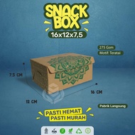 (30 Pcs) Dus Snack Motif 12x16 / Box Snack Jajanan Pasar / Snack Box 12x16 Dus 12x16 Bahan 275 Gsm /