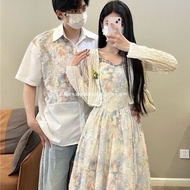 Couple Floral New Chinese Improved Dress Two-Piece One-Piece One-Piece Dress One Skirt. 1.23