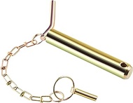 Goreks Bent Handle Hitch Pin with Chain and Lynch Pin Lock 1 ¼” X 6 7/8” Trailer Coupler Pin for Secure Mounting of Hitches, Towing Wagons and, Farm Equipment