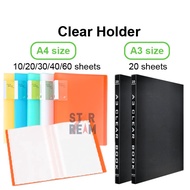 A4 & A3 Clear Sleeves Catalog File/Book Holder/ Certificate Paper Folder