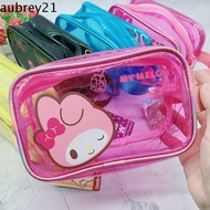 AUBREY1 Transparent Wash Case, Kite Waterproof Melody PVC Makeup Bag, Hangable Cartoon Zipper Japanese Style Anime Storage Bag Shower