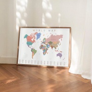 World Map - Children's Educational Poster - World Map - Kids Wall Art