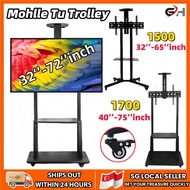 🔥SG🔥 32‘’-72‘’inch Mobile LCD TV Stand Vertical TV Trolley Stand Adjustable Floor Standing TV Stand 