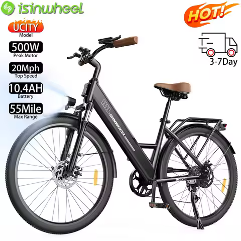 Electric Bike For Adulte lsinwheel UCITY 26" 500W Motor Top Speed 20Mph 36V 10.4AH Max Range 55Miles
