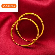 gold 916 original malaysia Euro Large Aperture Circle Earrings