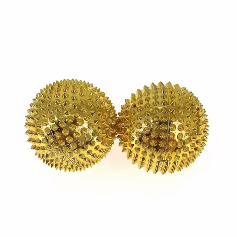 2Pcs ABS Hard Material Magnetic Massage Ball Spiky Surface Built-in Magnet Spiky Hand Roller Acupoin