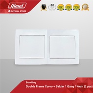 Himel Curvo 2G Frame + 2 Curvo Switch 1 Gang 1 Way
