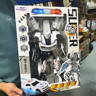 Big Gift Box Deformation Police Car Robot Wasp Fighting Robot Boy Model Toy