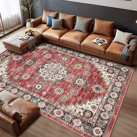 Traditional Oriental Area Rug Geometric Distressed Living Room Kitchen Dining Area Rugs Ethnic Soft 