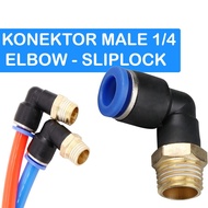 Slip Lock Connector Male Elbow External Thread 1/ 4 inch to 6mm 8mm 10mm PNEUMATIC