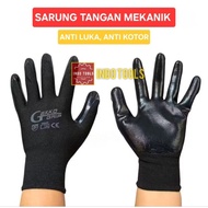 MECHANICAL Gloves Hand Glove Safety Gekko grip Black Latex Rubber Anti Slip
