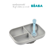 Beaba Silicone Divided Plate & Spoon - Baby Tableware