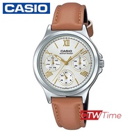 ส่งฟรี !! Casio นาฬิกาข้อมือผู้หญิง สายหนัง รุ่น  LTP-V300L-7A2UDF (สีน้ำตาล)