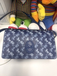 Coach 藍色馬車圖案單肩手袋
