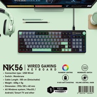 Nubwo NK-56 Keyboard Gaming Membrane Switch คีย์บอร์ดเกมมิ่ง มีภาษาไทย/อังกฤษ ปุ่มนุ่ม ขาว One