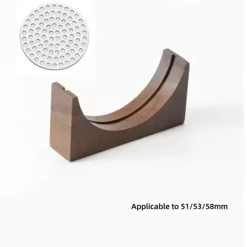 Wooden-Stand with 1PC 51/53/58mm Espresso-Puck Screens,Stainless Steel Coffee Puck Screen for 51/53/