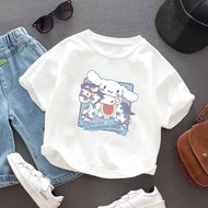 ALENA Cinnamon Dog Girl's Top Baju Budak Perempuan Kurti For Kids Kuromi Shirt For Kids Baju T Shirt Budak Perempuan Children's Cartoon Short Sleeve Girls' Tops
