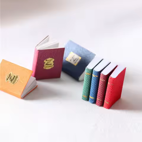 4pcs/set 1/12 Dollhouse Miniature Mini Books Model Furniture Accessories Fun Bookstore Little Man Bo
