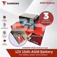 1PCS BATTERY ORIGINAL TIANNENG 12V 15AH -EBIKE BATTERY -SAME AS CHILWEE 6-DZF-12 - 3 MONTHS WARRANTY