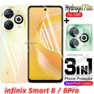Infinix Smart 8 2024 Hot 40 Pro ฟิล์มไฮโดรเจลสำหรับ Infinix Smart 8 8Pro Smart8 Hot 40 Pro 40Pro 40i Plus + 4G 5G คลุมทั้งหมดหน้าหลังกล้องมองหลังป้องกันหน้าจอฟิล์มป้องกัน