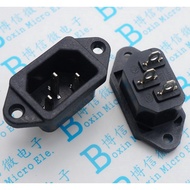 Ac Power Socket AC-04 3-Pin Product Font with Ear AC Power Socket Component Real Shooting