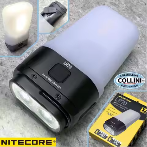 NITECORE LR70 3-in-1 USB-C Rechargeable Flashlight 3000Lumens Camping Lantern Tent Light Built-in Ba