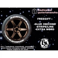 R - Tire Sticker 3D / Tire Bomb Sticker (All White Michelin)